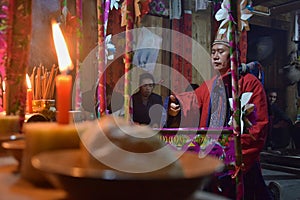 GUIZHOU PROVINCE, CHINA Ã¢â¬â CIRCA DECEMBER 2018: The ritual redeeming the vow.